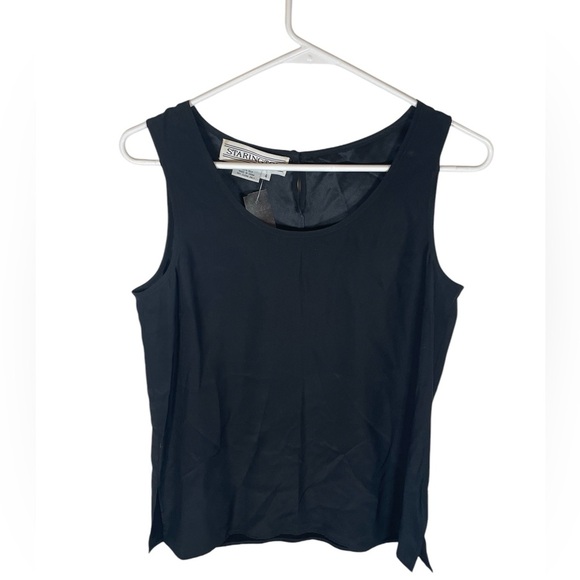 Starington black sleeveless silk women’s top size 4 - Picture 1 of 7
